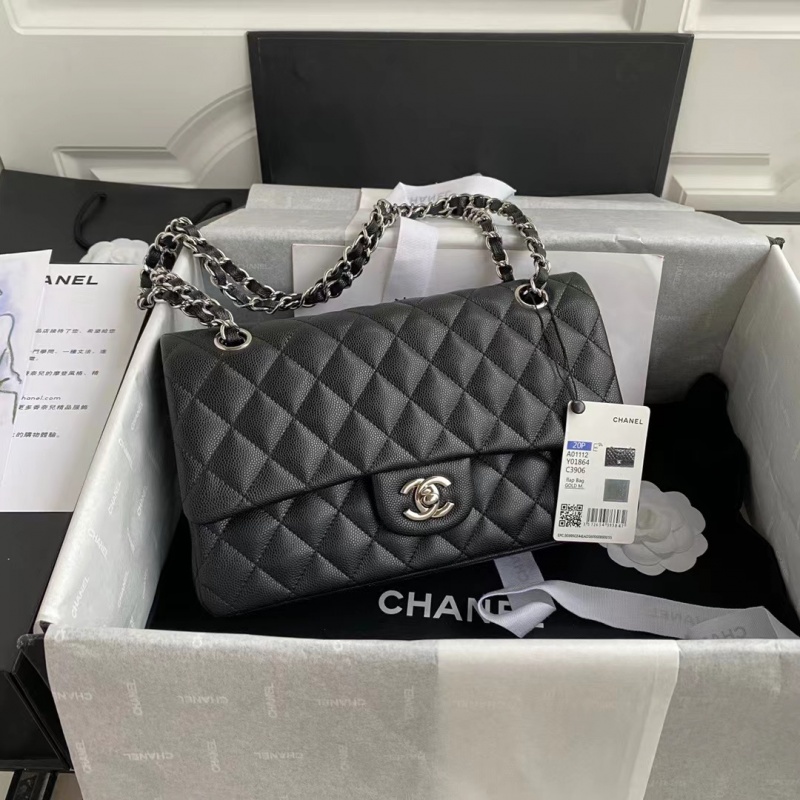 (정품급) 샤넬 클래식 블랙 캐비어 25cm